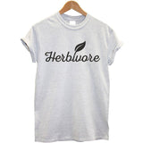 Summer Tops Women's T-shirt Letter Printing Herbivore Funny T Shirt Ladies Unisex Crewneck Shirt Loose Vegan Shirt for Female